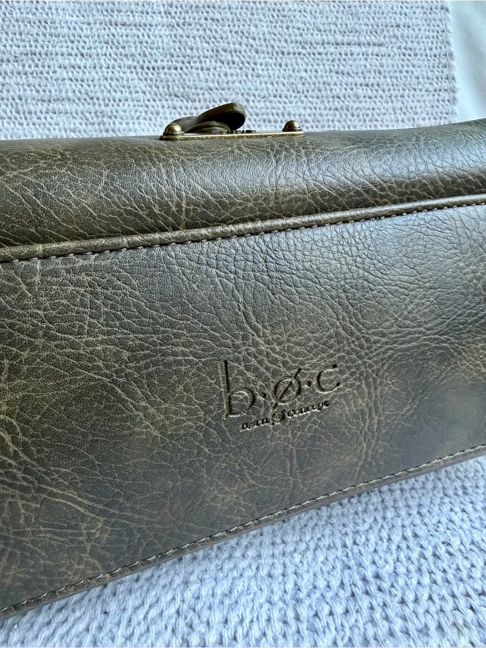 b.o.c. Born Concept Olive Green Faux Leather Multi-Compartment Crossbody Purse